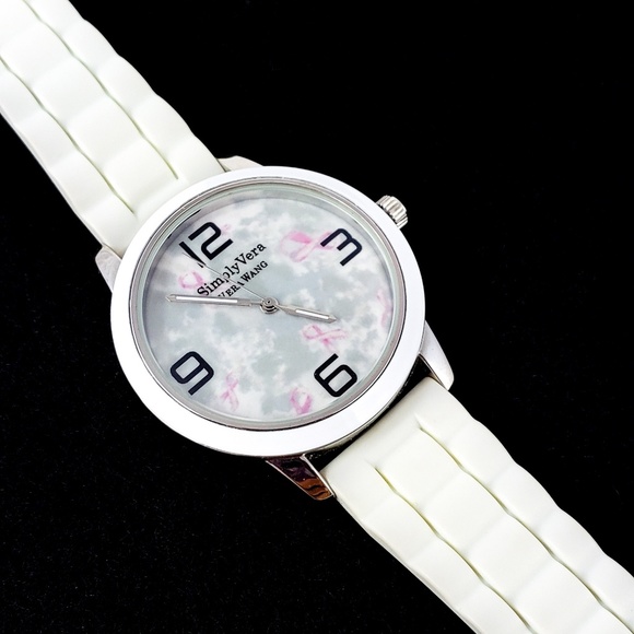 Simply Vera Vera Wang Accessories - Simply Vera Vera Wang Watch Breast Cancer Ribbon